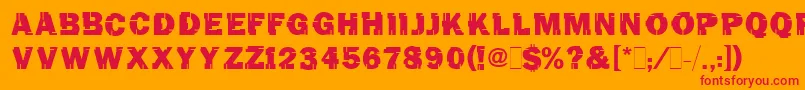 TinchoMugnolo Font – Red Fonts on Orange Background