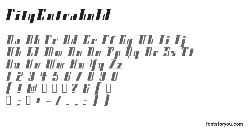 Schriftart CityExtrabold – Alphabet, Zahlen, spezielle Symbole