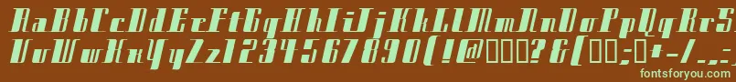 フォントCityExtrabold – 緑色の文字が茶色の背景にあります。