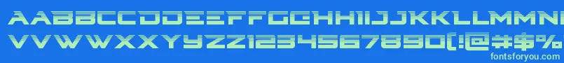 Cyberdynehalf Font – Green Fonts on Blue Background