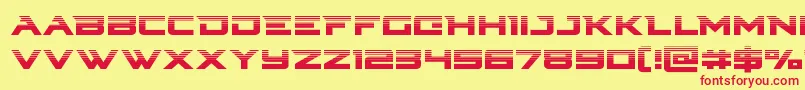 Cyberdynehalf Font – Red Fonts on Yellow Background