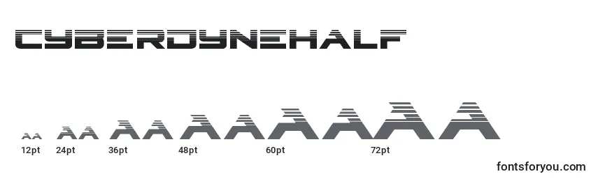 Размеры шрифта Cyberdynehalf