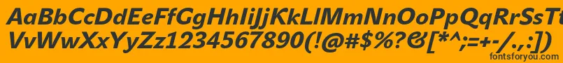 JohnsansHeavyProItalic-fontti – mustat fontit oranssilla taustalla