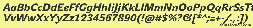 JohnsansHeavyProItalic Font – Black Fonts on Yellow Background