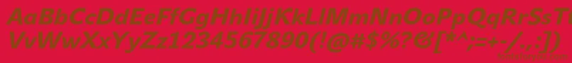 JohnsansHeavyProItalic-fontti – ruskeat fontit punaisella taustalla