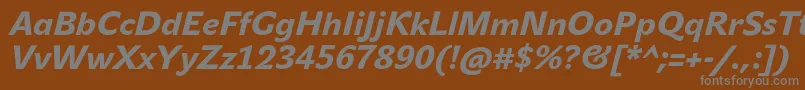 Подробнее о шрифте JohnsansHeavyProItalic Шрифт JohnsansHeavyProItalic – серые шрифты на коричневом фоне