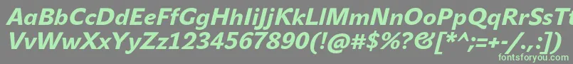 JohnsansHeavyProItalic-Schriftart – Grüne Schriften auf grauem Hintergrund