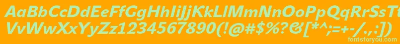 JohnsansHeavyProItalic Font – Green Fonts on Orange Background