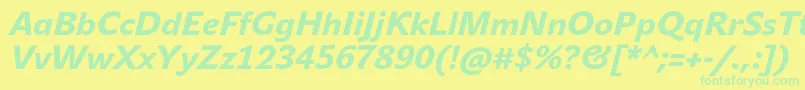 fuente JohnsansHeavyProItalic – Fuentes Verdes Sobre Fondo Amarillo