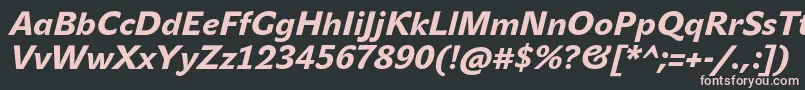 フォントJohnsansHeavyProItalic – 黒い背景にピンクのフォント