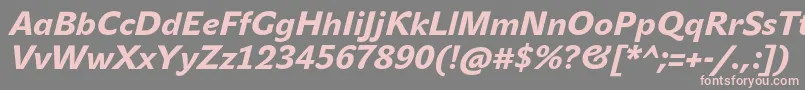 JohnsansHeavyProItalic-Schriftart – Rosa Schriften auf grauem Hintergrund