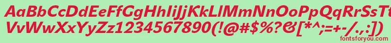 JohnsansHeavyProItalic-fontti – punaiset fontit vihreällä taustalla