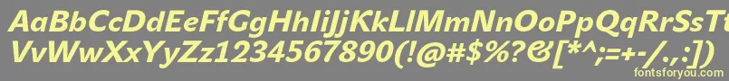 JohnsansHeavyProItalic Font – Yellow Fonts on Gray Background