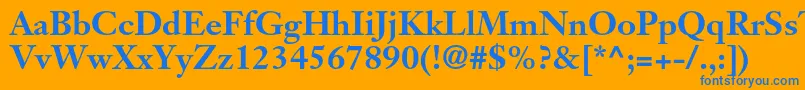 JansontextltstdBold Font – Blue Fonts on Orange Background