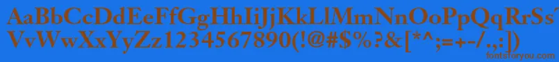 Lisätietoja JansontextltstdBold-fontista JansontextltstdBold-fontti – ruskeat fontit sinisellä taustalla
