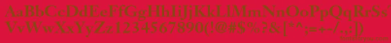JansontextltstdBold-fontti – ruskeat fontit punaisella taustalla