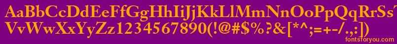 JansontextltstdBold Font – Orange Fonts on Purple Background