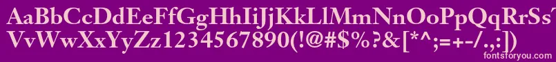 JansontextltstdBold Font – Pink Fonts on Purple Background