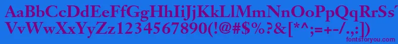 JansontextltstdBold Font – Purple Fonts on Blue Background