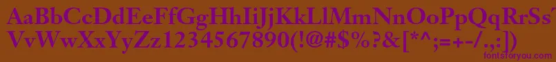 JansontextltstdBold Font – Purple Fonts on Brown Background