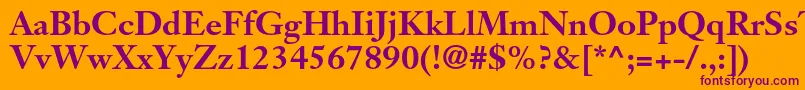 JansontextltstdBold Font – Purple Fonts on Orange Background