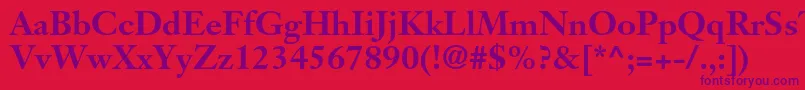 JansontextltstdBold Font – Purple Fonts on Red Background