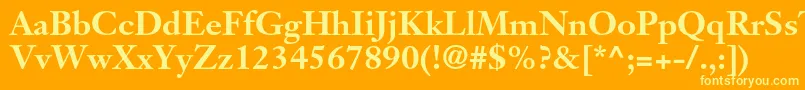 フォントJansontextltstdBold – オレンジの背景に黄色の文字