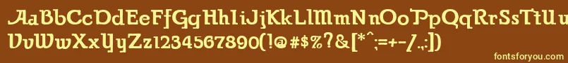 Czcionka ParsonsAlternateHeavy – żółte czcionki na brązowym tle