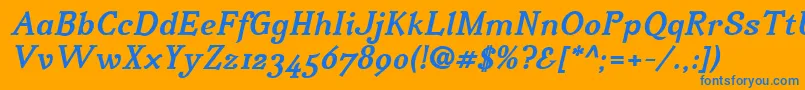 IrianisadfstdBolditalic.ttc Font – Blue Fonts on Orange Background