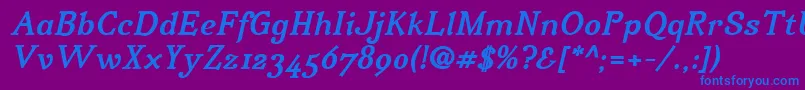 IrianisadfstdBolditalic.ttc Font – Blue Fonts on Purple Background