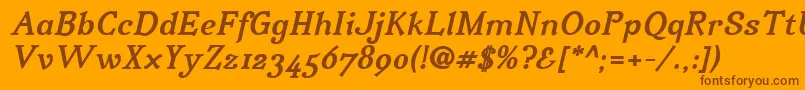 IrianisadfstdBolditalic.ttc Font – Brown Fonts on Orange Background