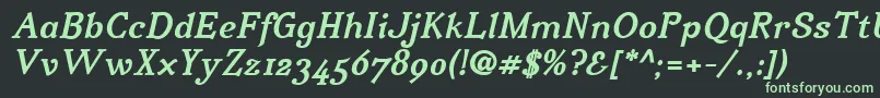 Czcionka IrianisadfstdBolditalic.ttc – zielone czcionki na czarnym tle