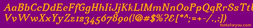 IrianisadfstdBolditalic.ttc Font – Orange Fonts on Purple Background