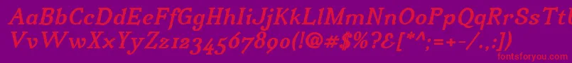 IrianisadfstdBolditalic.ttc Font – Red Fonts on Purple Background