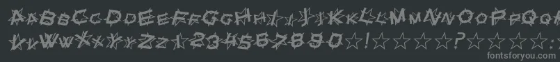 フォントSfStarDustItalic – 黒い背景に灰色の文字