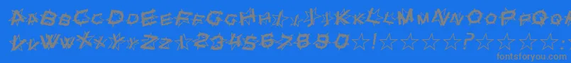 フォントSfStarDustItalic – 青い背景に灰色の文字