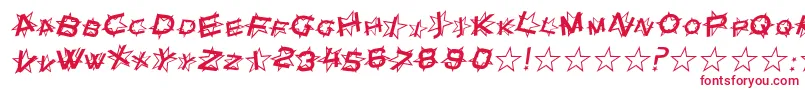 フォントSfStarDustItalic – 白い背景に赤い文字