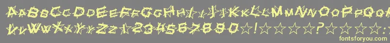 SfStarDustItalic-Schriftart – Gelbe Schriften auf grauem Hintergrund