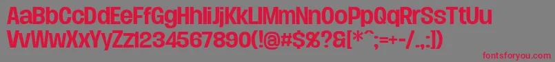 DueraNormmediPersonal Font – Red Fonts on Gray Background
