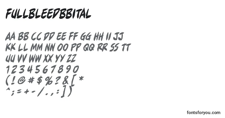 FullbleedbbItalフォント–アルファベット、数字、特殊文字