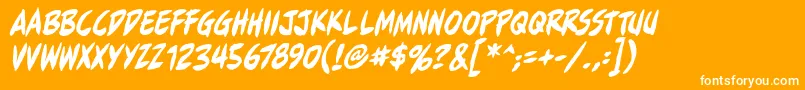 FullbleedbbItal Font – White Fonts on Orange Background