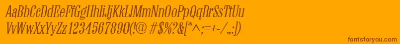 Шрифт ColonellItalic – коричневые шрифты на оранжевом фоне