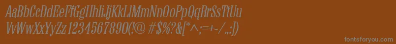 フォントColonellItalic – 茶色の背景に灰色の文字