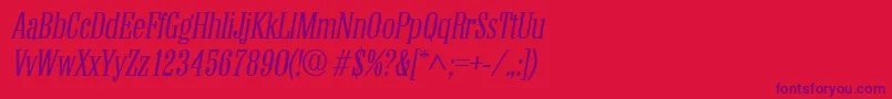 フォントColonellItalic – 赤い背景に紫のフォント