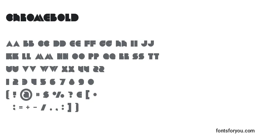 A fonte Chromebold (103153) – alfabeto, números, caracteres especiais