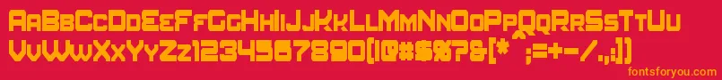 AmuroCondensedBold Font – Orange Fonts on Red Background