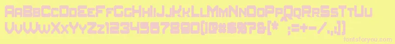 AmuroCondensedBold-fontti – vaaleanpunaiset fontit keltaisella taustalla