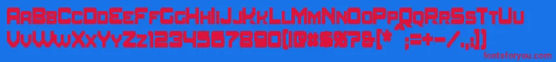フォントAmuroCondensedBold – 赤い文字の青い背景
