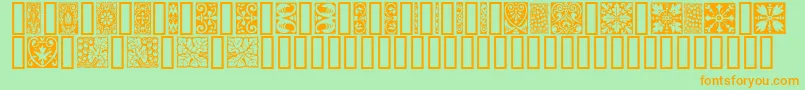 Orna 3 Font – Orange Fonts on Green Background