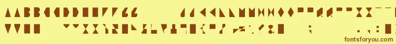 フォントSosfont – 茶色の文字が黄色の背景にあります。